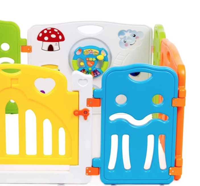 Parc Bébé Pliable Modulable 14 Panneaux – Stable, Antidérapant, Avec Tapis – Sécurité Renforcée (porte Verrouillable) – Normes Européennes EN71
